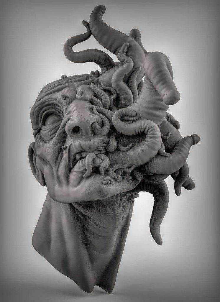 Busto "Come nascono le Idee" umano alieno busto resina alta qualità miniatura per dungeons and dragons dnd