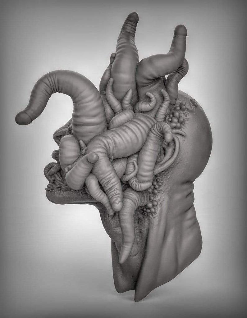 Busto "Come nascono le Idee" umano alieno busto resina alta qualità miniatura per dungeons and dragons dnd
