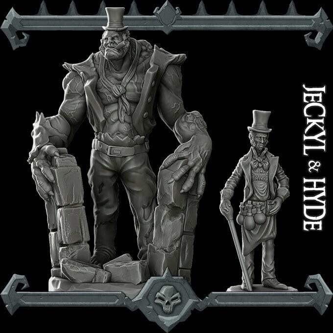 Miniatura Dottore jekyll e mr hyde mostro abominio alchimista trasmutatore | set 2 miniatura 3d resina per dungeons and dragons dnd