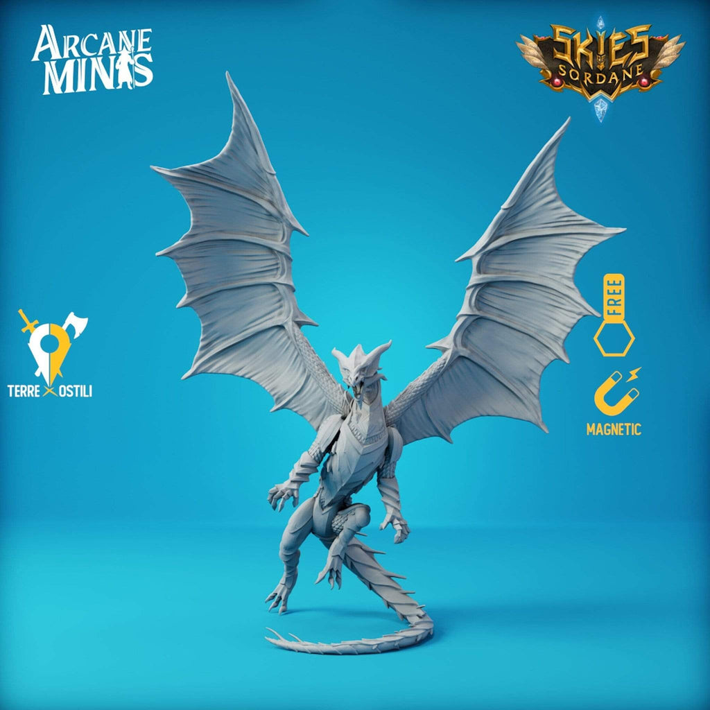 Miniatura Drago di argento miniatura per dungeons and dragons dnd