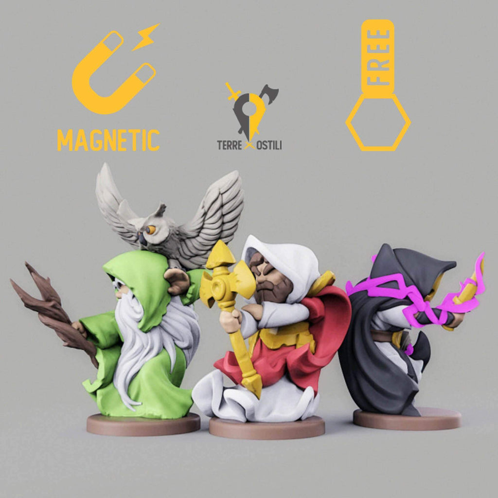 Miniatura Druido Chierico Warlock Set Chibi big head miniatura per dungeons and dragons dnd