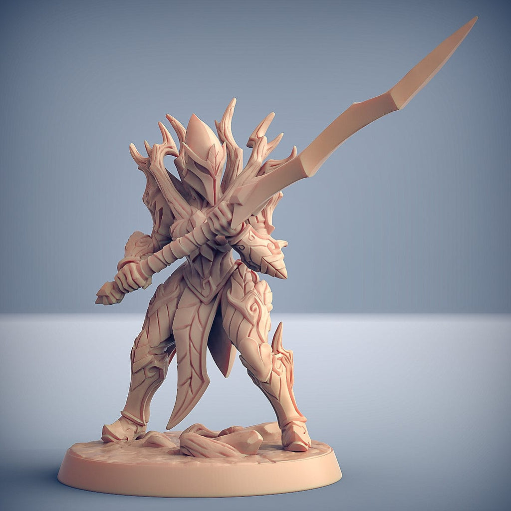 Miniatura Elfa guerriero lancia soldato miniatura 3D resina per dungeons and dragons dnd