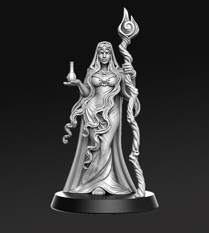 Miniatura Galadriel elfa mago stregone druido nobile sacerdotessa lotr anelli miniatura 3D resina per dungeons and dragons dnd