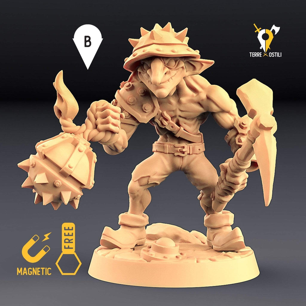 Miniatura Goblin guerriero umanoide miniatura 3D per dungeons and dragons dnd