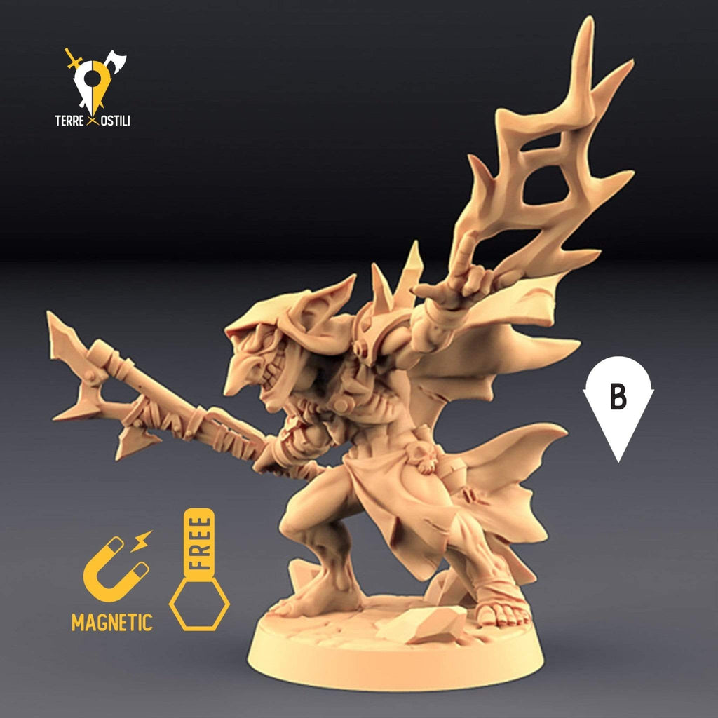 Miniatura Goblin warlock mage umanoide miniatura 3D per dungeons and dragons dnd