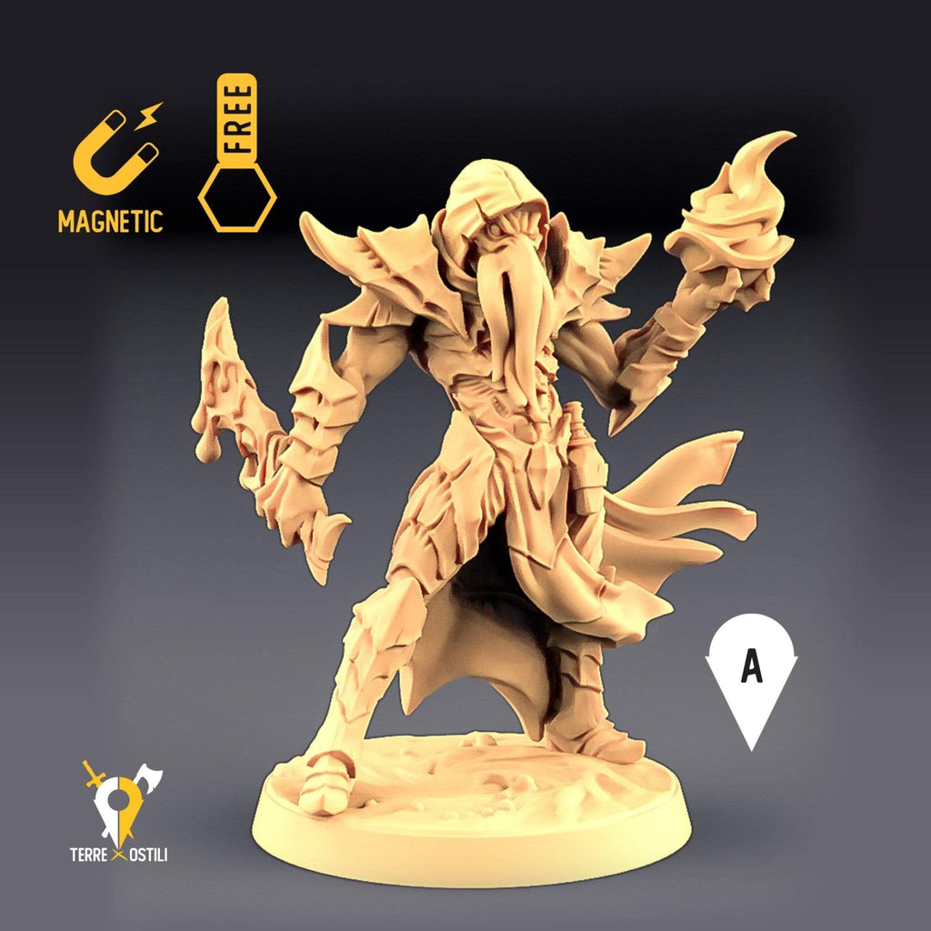 Miniatura Illithid Mind flayer guerriero umanoide miniatura 3D per dungeons and dragons dnd