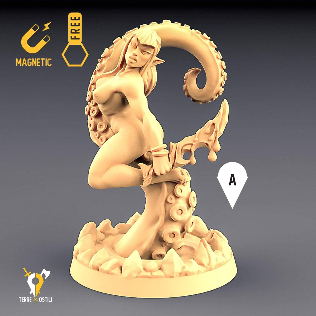 Miniatura Illithid mind flayer pinup umanoide miniatura 3D per dungeons and dragons dnd