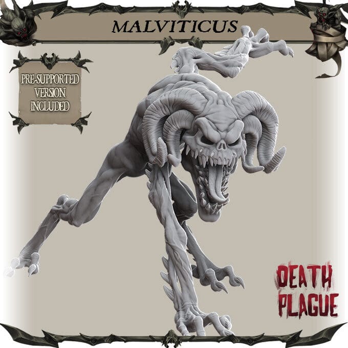 Miniatura Malviticus demone scheletro diavolo miniatura 3d resina per dungeons and dragons dnd