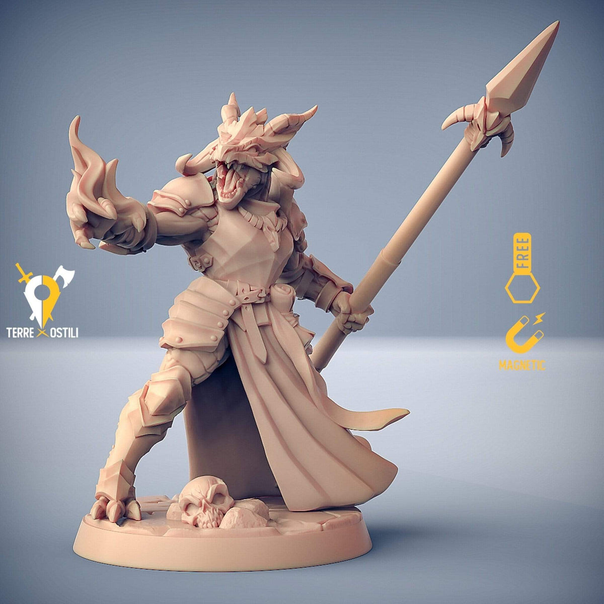 Mezzo drago donna dragonborn dragonide stregone guerriero miniatura
