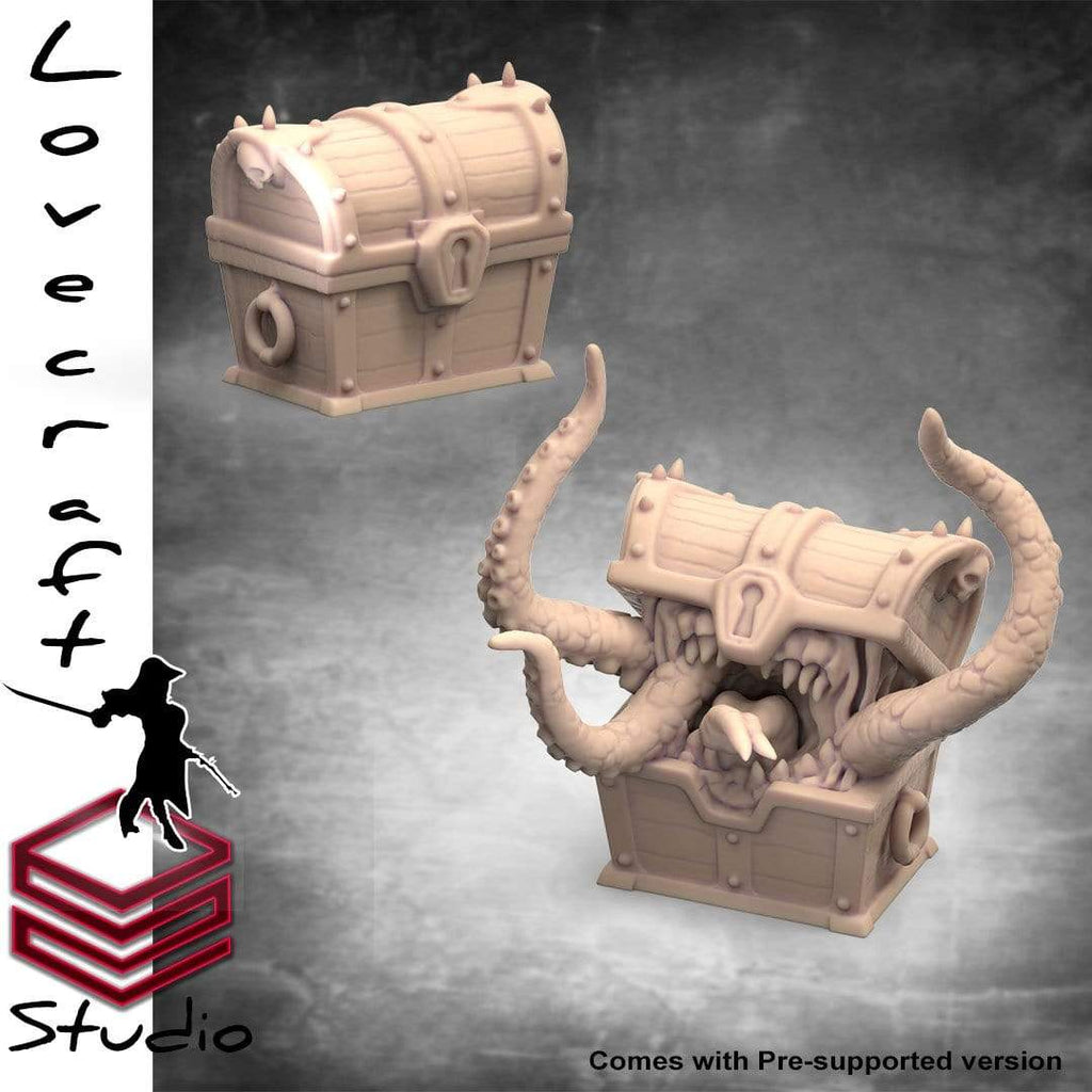 Miniatura Mimic pirata | set 2 pezzi | forziere tesoro cassa miniatura 3D resina per dungeons and dragons dnd