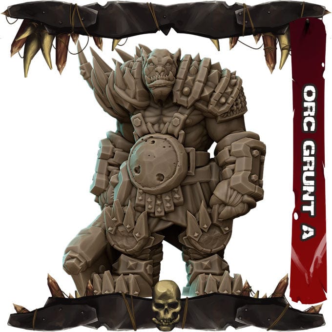 Miniatura Orco barbaro soldato guerriero miniatura 3d resina grunt A per dungeons and dragons dnd