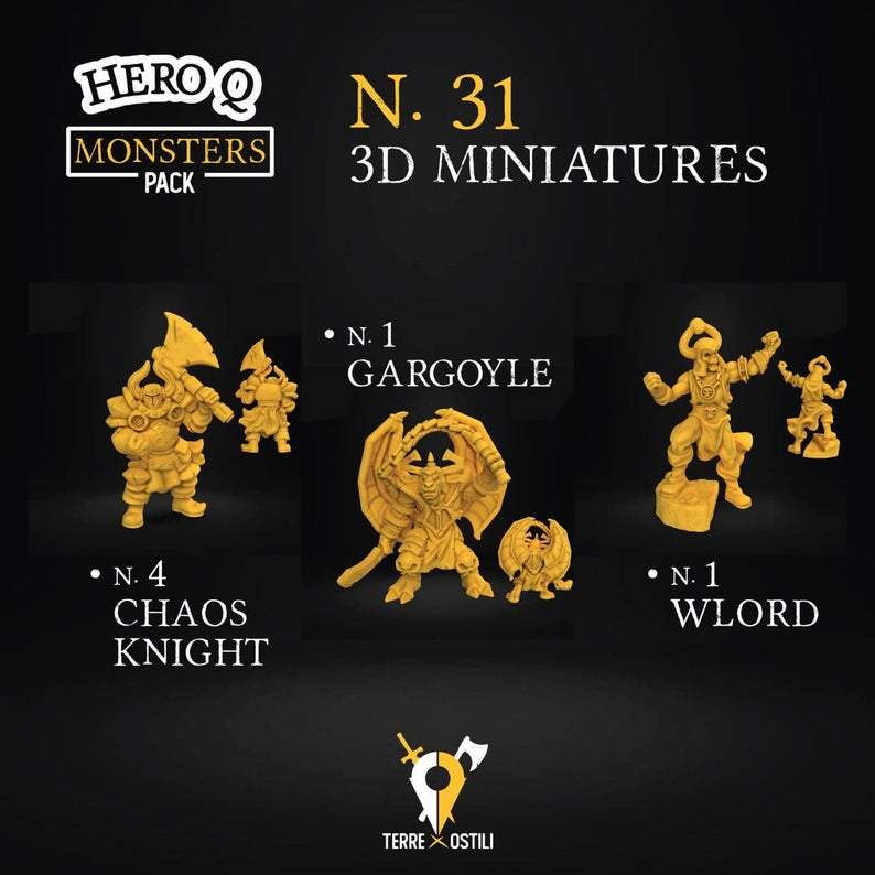Set Miniature Pacchetto Completo Mostri ed Eroi heroquest bundle 35 miniature miniatura per dungeons and dragons dnd