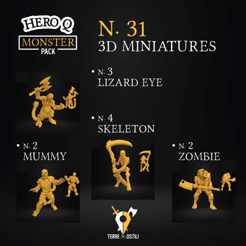 Set Miniature Pacchetto Mostri heroquest bundle nemici 31 miniature miniatura per dungeons and dragons dnd