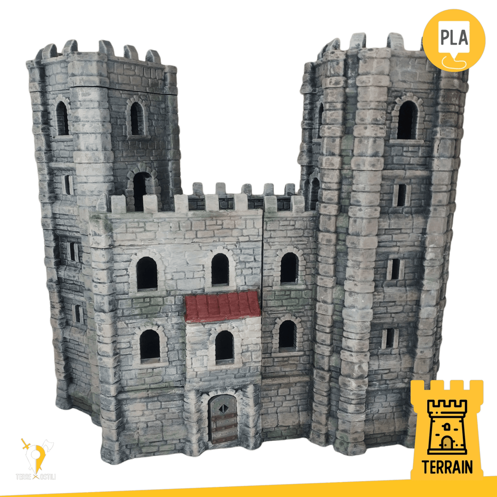 Scenico Roccaforte fortezza edificio prigione fortificato guardia fantasy scenico per dungeons and dragons dnd