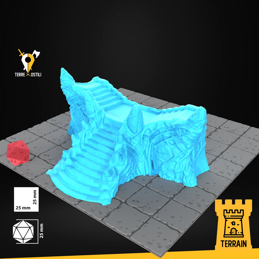 Scenico Scalinata scala palazzo ghiaccio gelo inverno fantasy scenico 3D per dungeons and dragons dnd