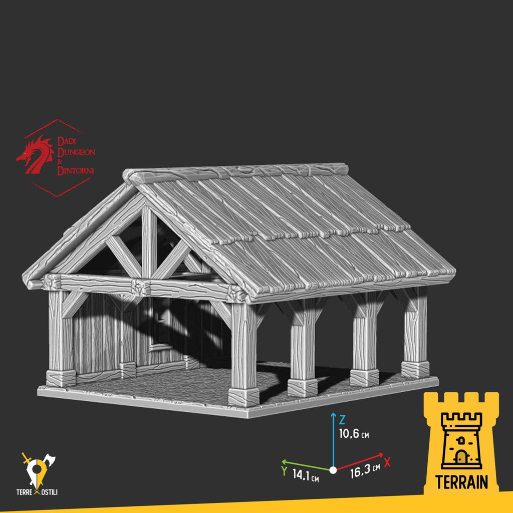Scenico Segheria carpentiere legno edificio fantasy scenico per dungeons and dragons dnd