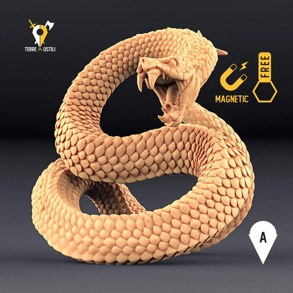Miniatura Serpente gigante cobra pitone bestia miniatura 3D per dungeons and dragons dnd