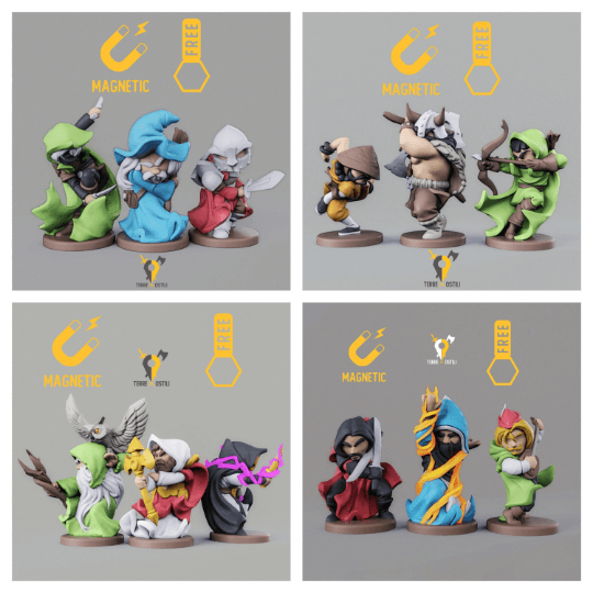 Set Miniature Set 12 personaggi classi chibi bundle esercito armata miniatura per dungeons and dragons dnd