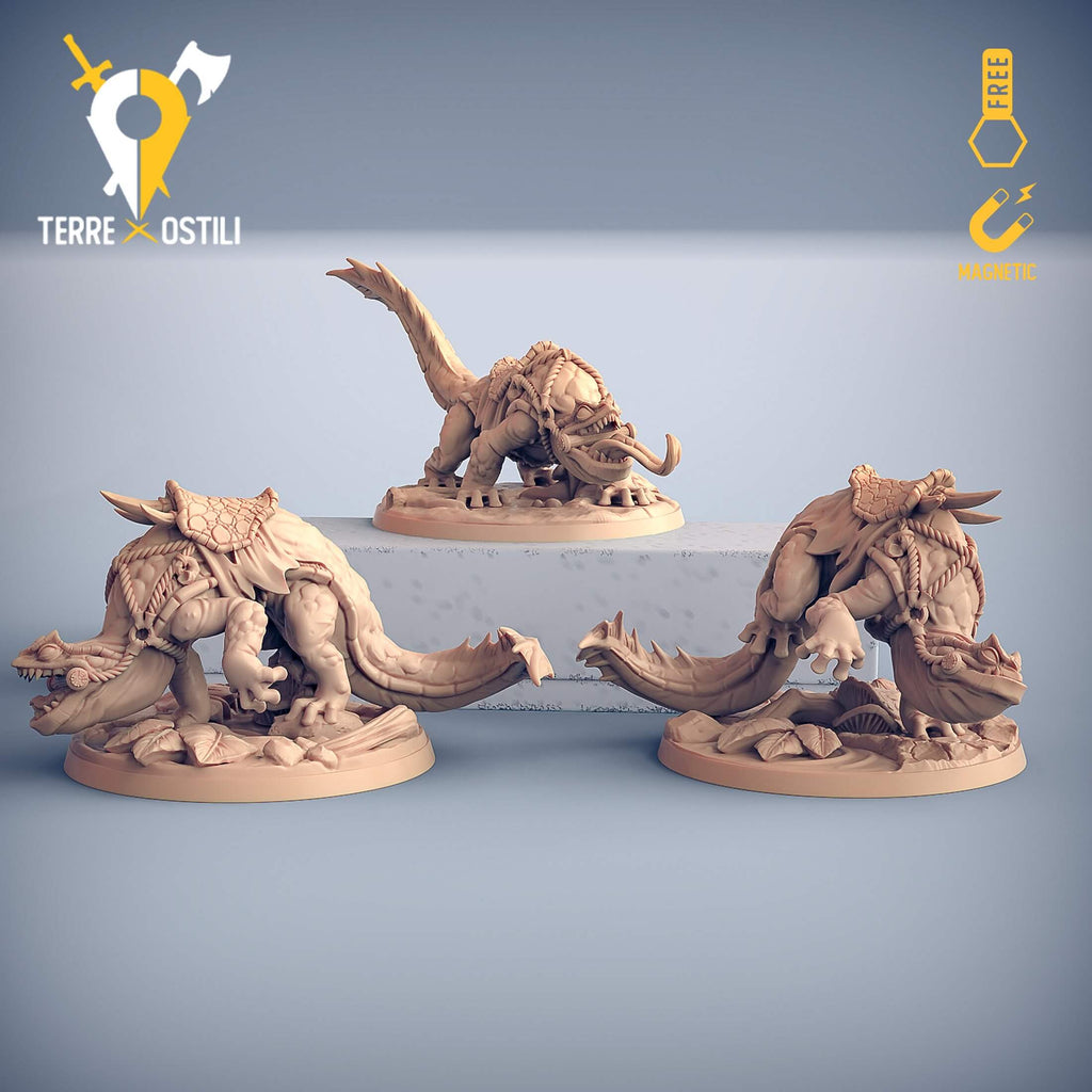 Miniatura Set 3 salamandre salamandra tritoni | 3x miniature miniatura 3D per dungeons and dragons dnd