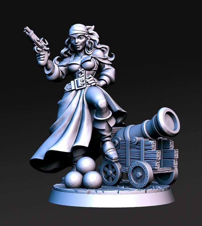 Miniatura Shelly umana guerriero pirata capitano corsaro miniatura 3D resina per dungeons and dragons dnd