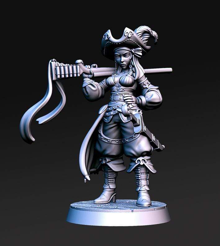 Miniatura Stella umana guerriero pirata fuciliera corsaro miniatura 3D resina per dungeons and dragons dnd