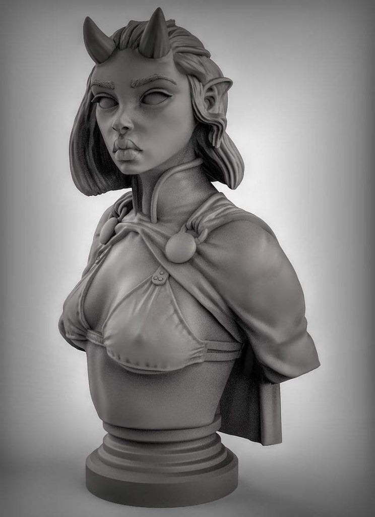 Busto Tiefling avventuriera eroina stregone busto resina alta qualità miniatura per dungeons and dragons dnd