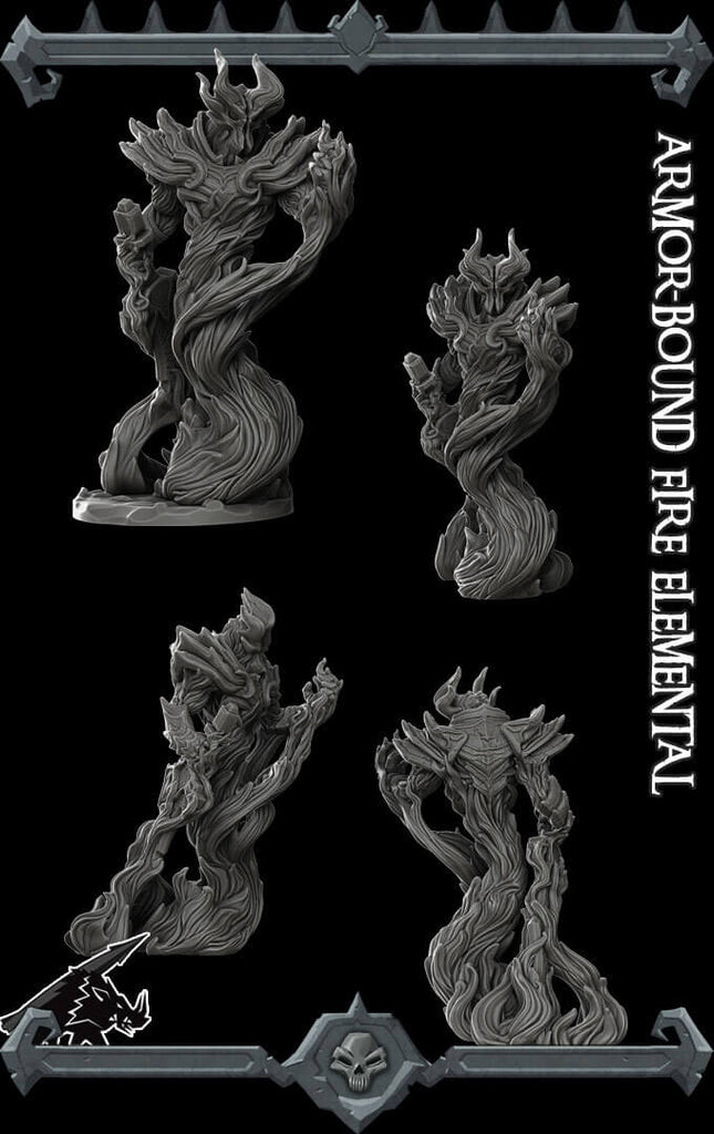 Miniatura Titano del fuoco elementale armatura infuocata miniatura per dungeons and dragons dnd