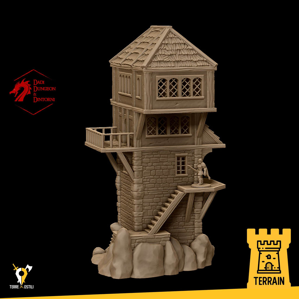 Scenico Torre mago osservatorio alchimista edificio fantasy scenico per dungeons and dragons dnd