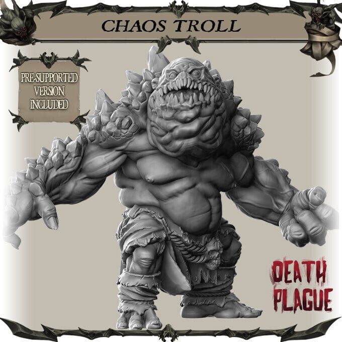 Miniatura Troll del chaos troll delle pietre sottosuolo miniatura 3D resina per dungeons and dragons dnd