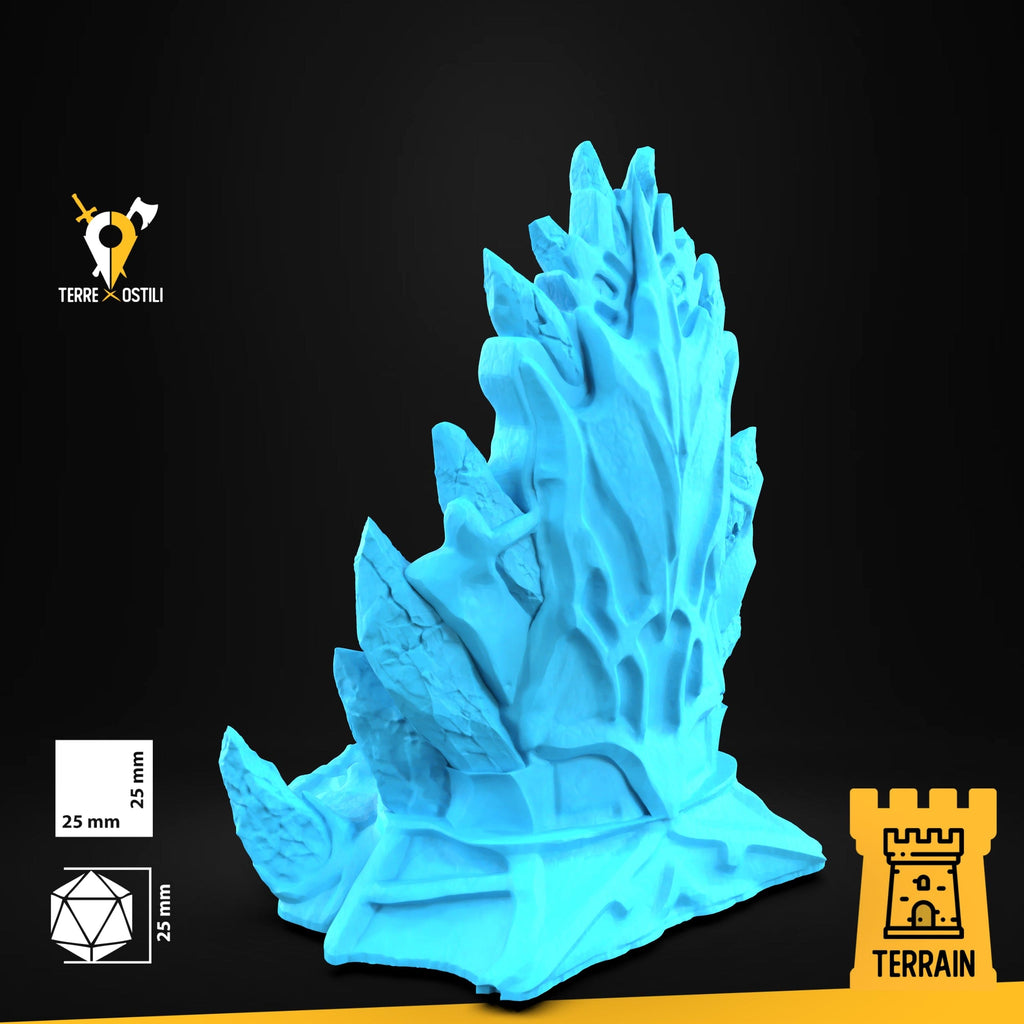 Scenico Trono reale piccolo sedia palazzo ghiaccio gelo inverno fantasy scenico 3D per dungeons and dragons dnd