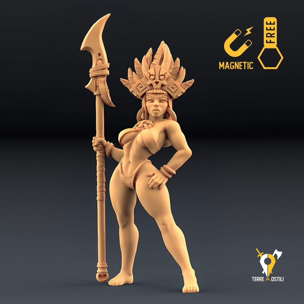 Miniatura Umana cacciatrice regina umana umanoide miniatura 3D per dungeons and dragons dnd