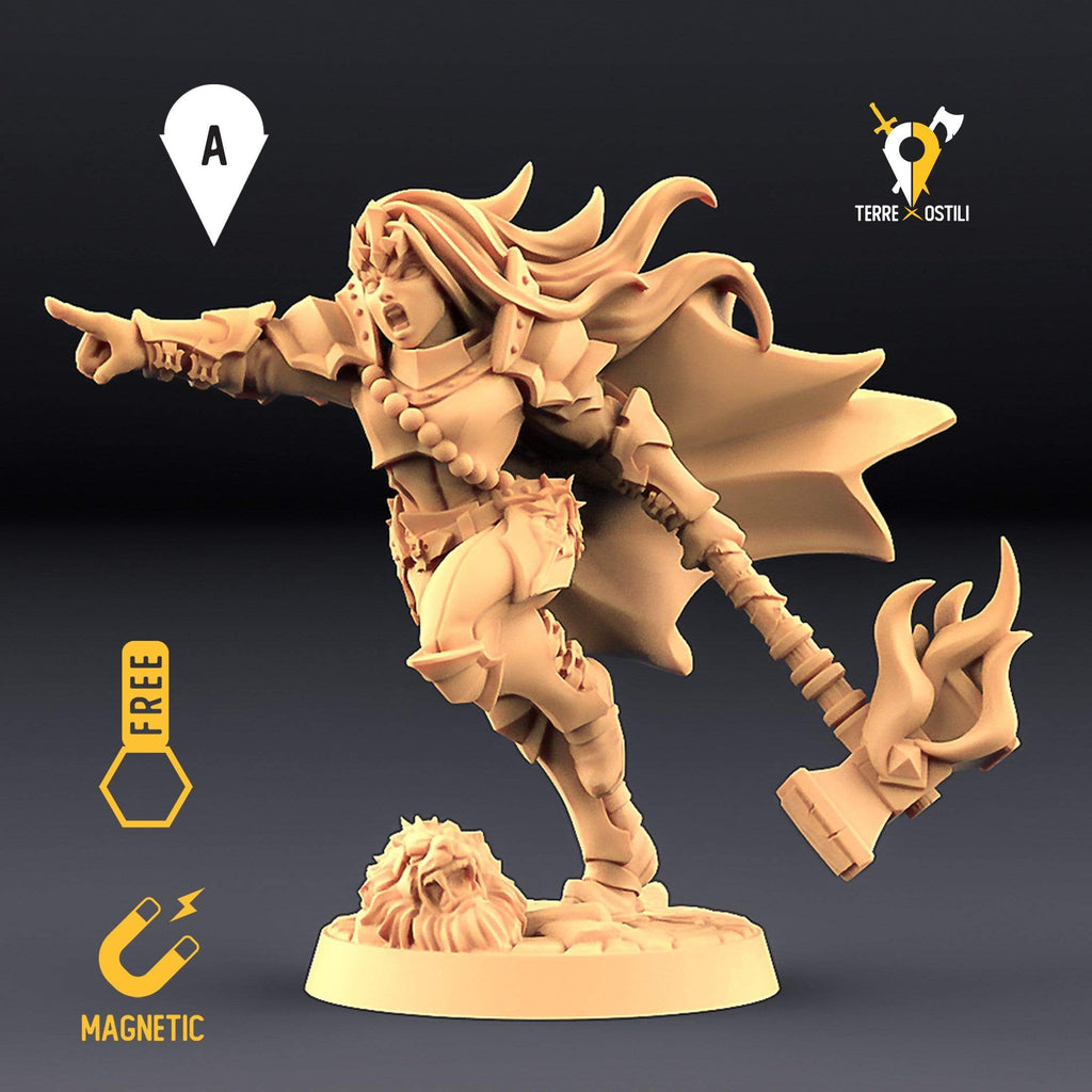 Miniatura Umana valchiria eroe guerriero umanoide miniatura 3D per dungeons and dragons dnd