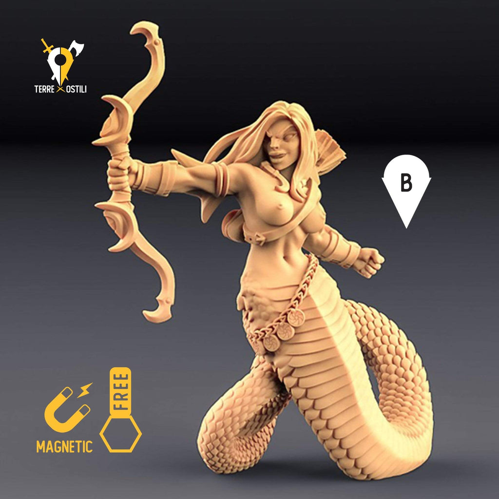 Miniatura Yuan-ti arciere mostruosità miniatura 3D per dungeons and dragons dnd