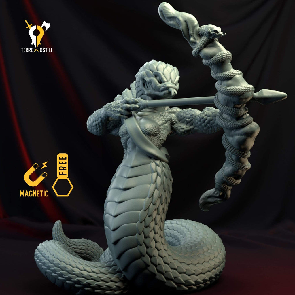 Miniatura Yuan-ti arciere uomo serpente miniatura per dungeons and dragons dnd