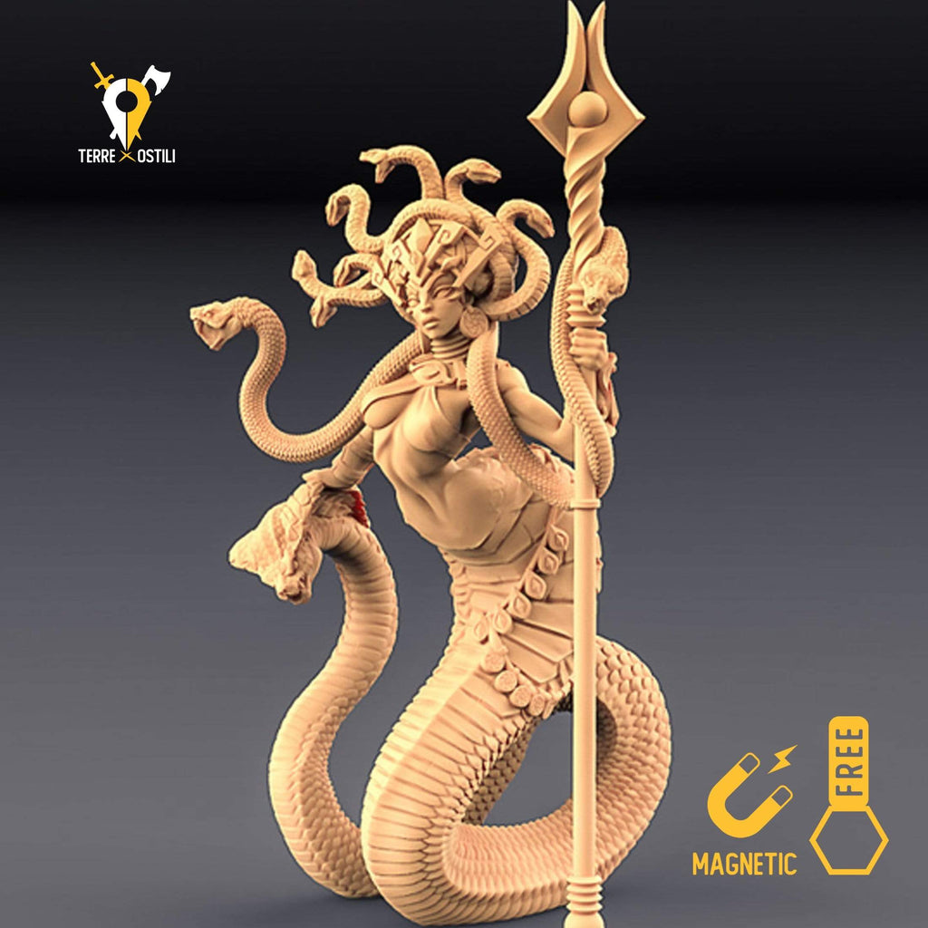 Miniatura Yuan-ti madre medusa regina mostruosità miniatura 3D per dungeons and dragons dnd